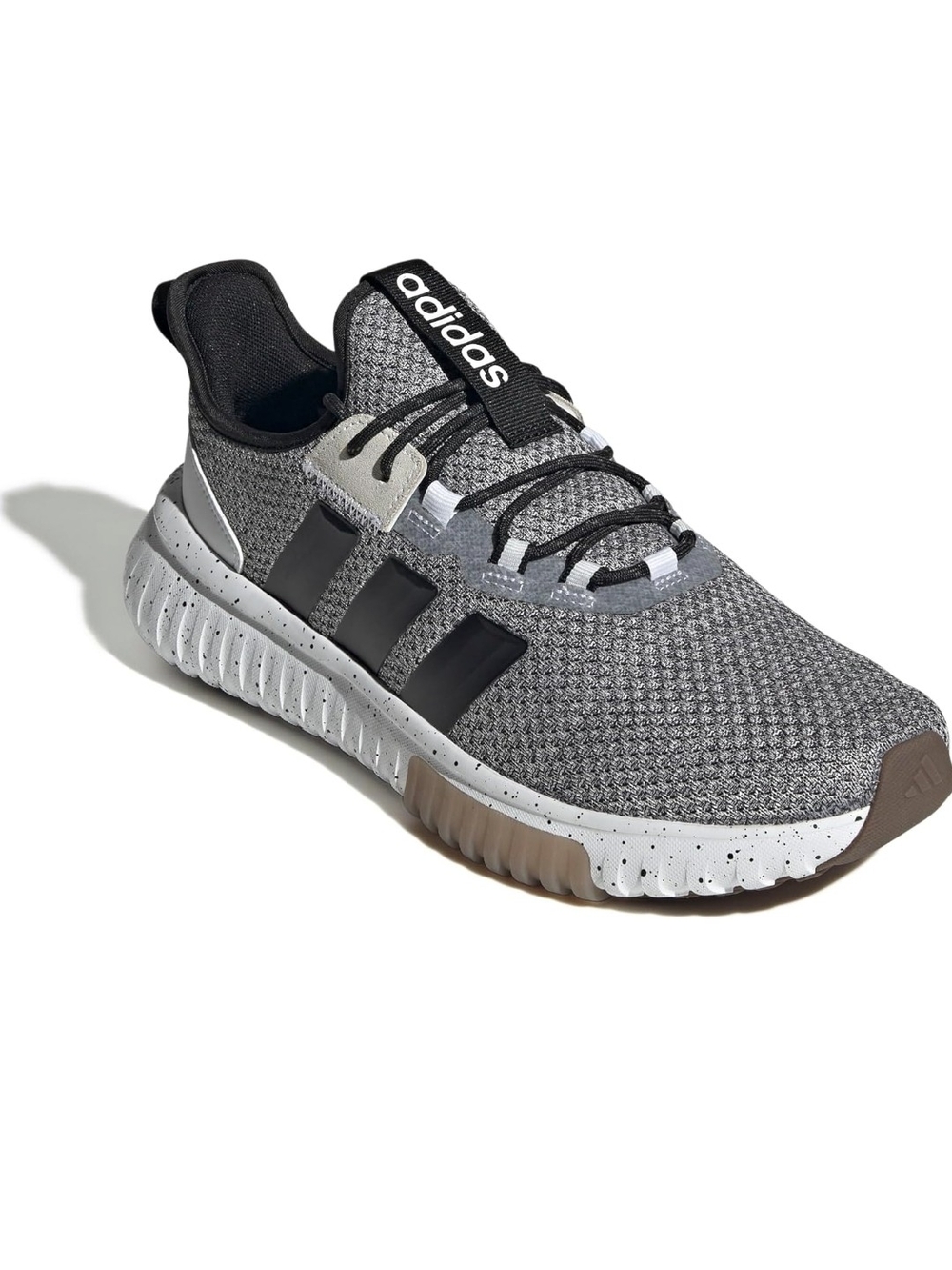 adidas Men's Grey and Black Knit Athletic Sneakers